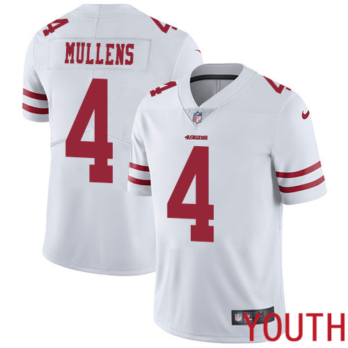 San Francisco 49ers Limited White Youth Nick Mullens Road NFL Jersey #4 Vapor Untouchable->women nfl jersey->Women Jersey